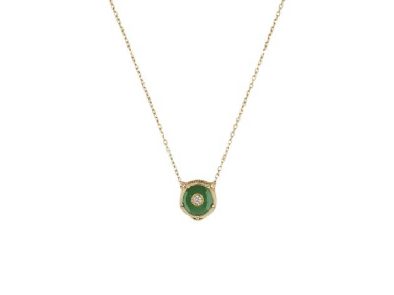 YELLOW GOLD NECKLACE WITH GREEN JADE AND DIAMONDS LE MARCHÉ DES MERVEILLES GUCCI YBB502510001